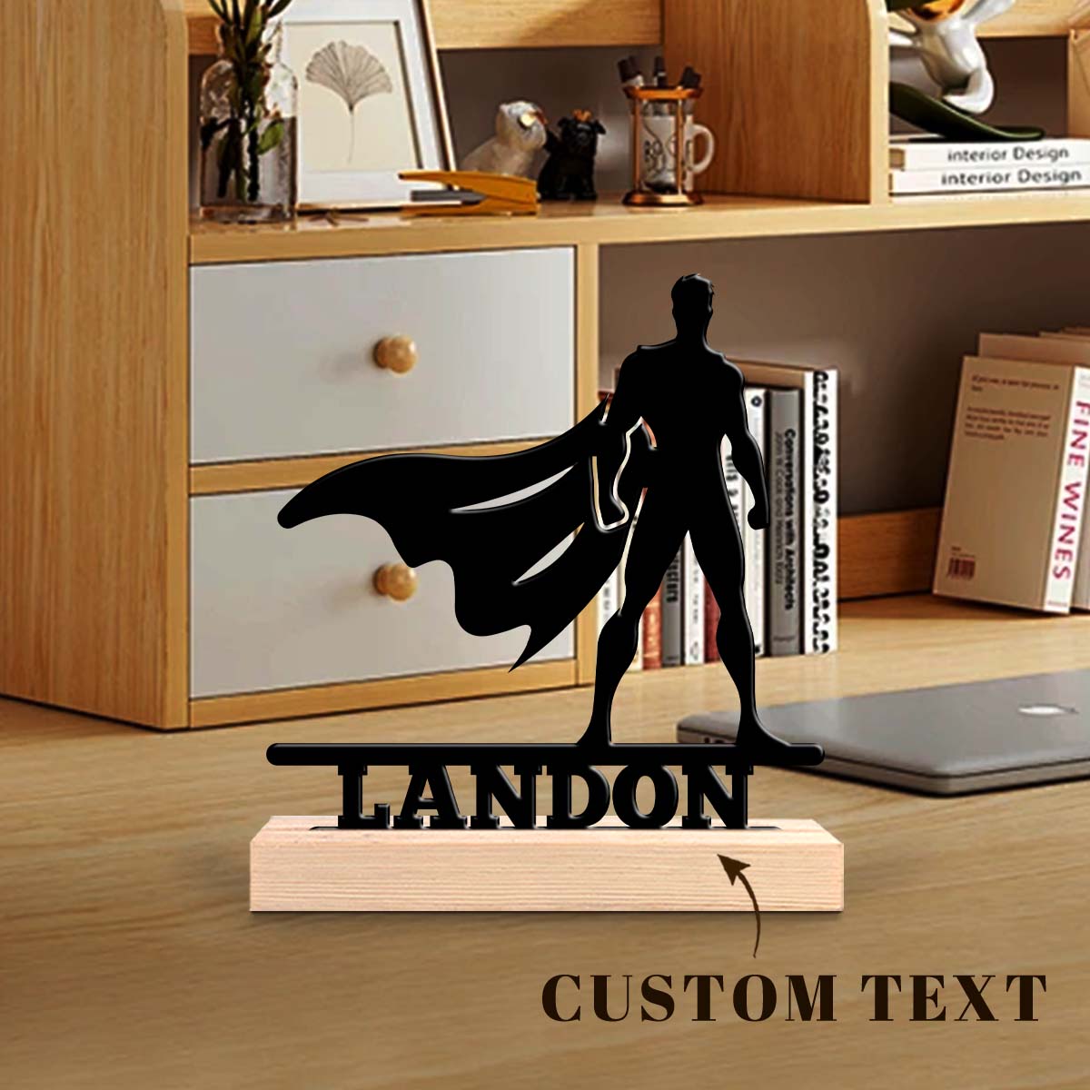 Home Office Equipment - 1pc Personalized Iron Desktop Ornament Customizable