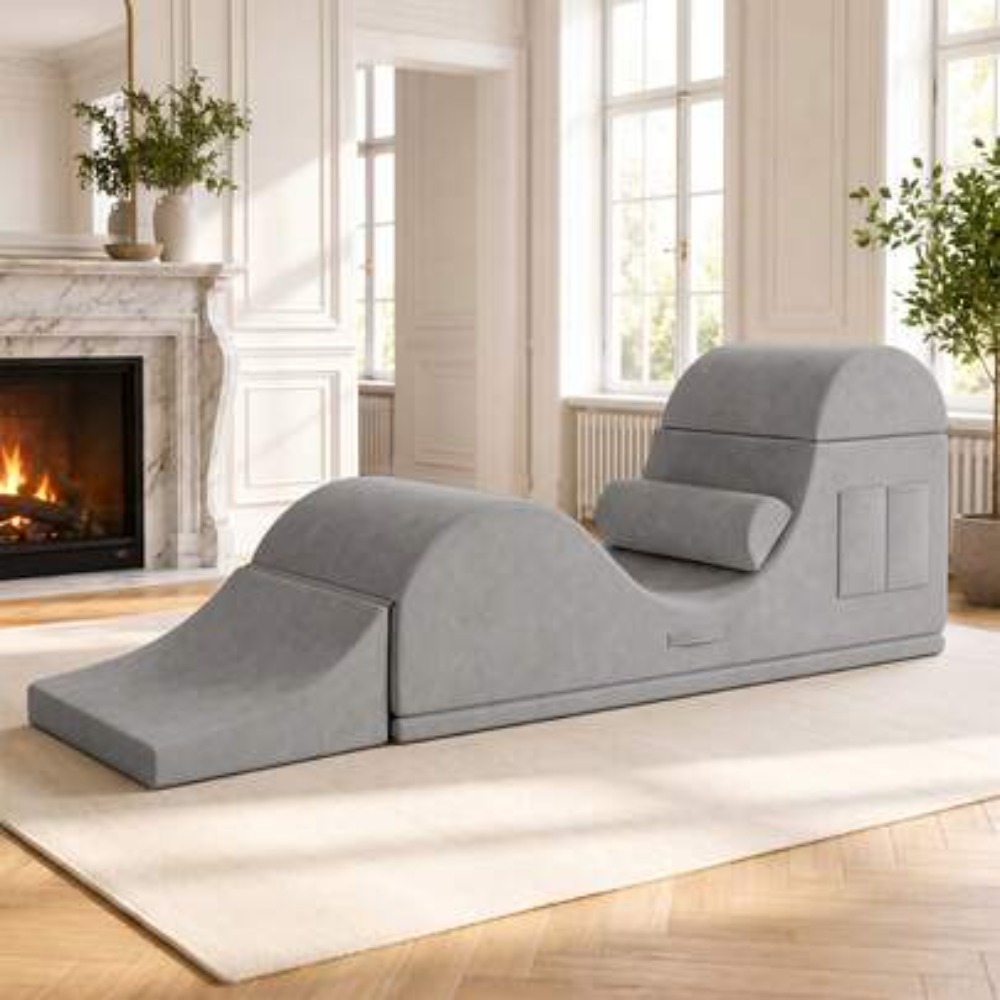 Home Office With Sofa - Yoga Stretch Chaise Lounge 75.6 Inch
