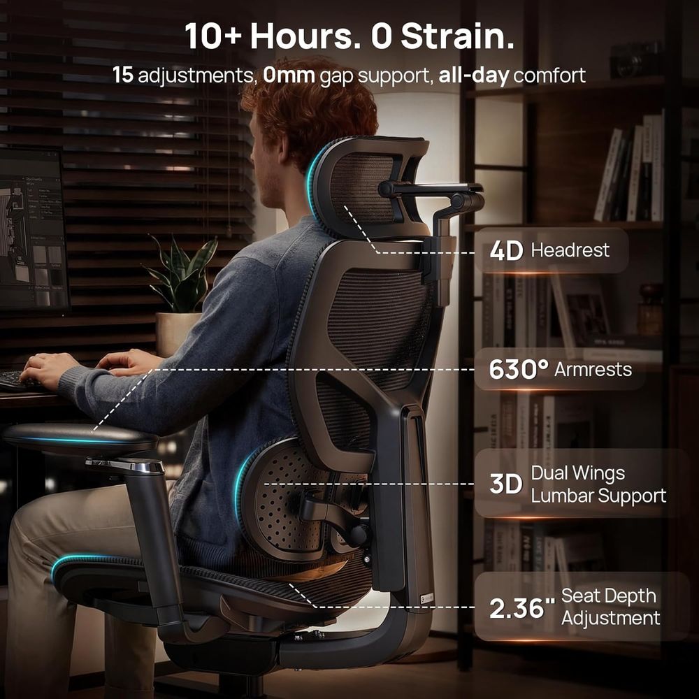 Ergonomic Oice Chair with Lumb - огляд і ціна Home Office Hours
