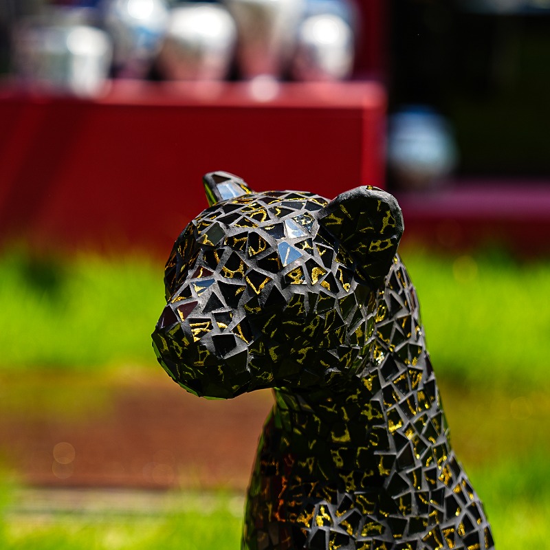 Black Gold Glass Patch Leopard - огляд і ціна Home Office With Sofa