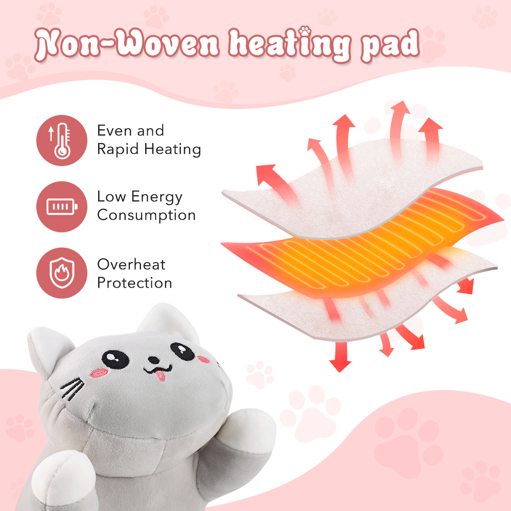 Heated Cat Plush Pillow, USB R - огляд і ціна Home Office Cozy