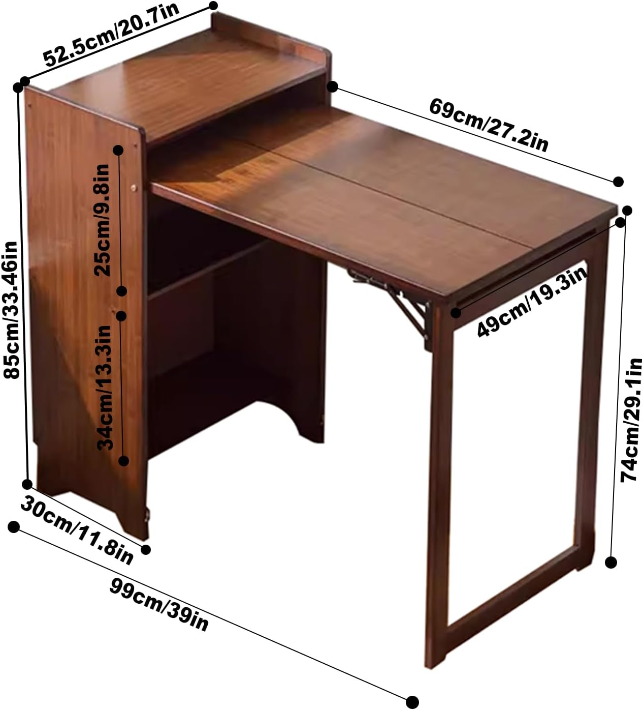 Bamboo Folding Desk With Stora - огляд і ціна Home Office Hideaway Desk