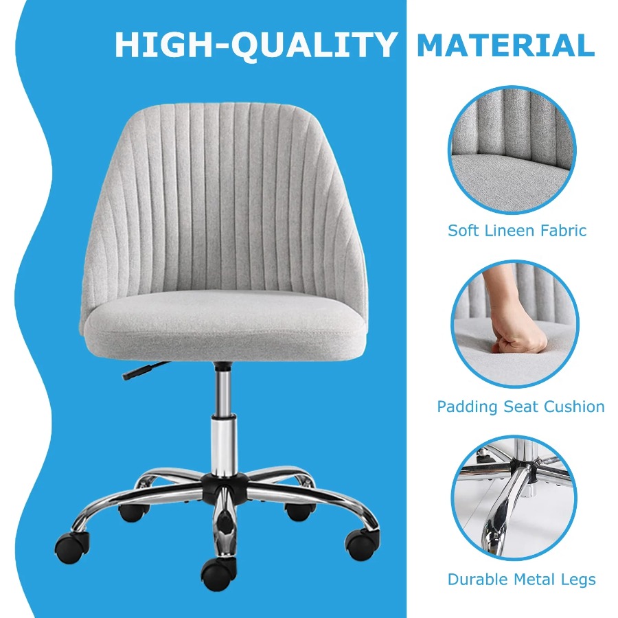 Armless Desk Chair with Wheels - огляд і ціна Home Office Cozy