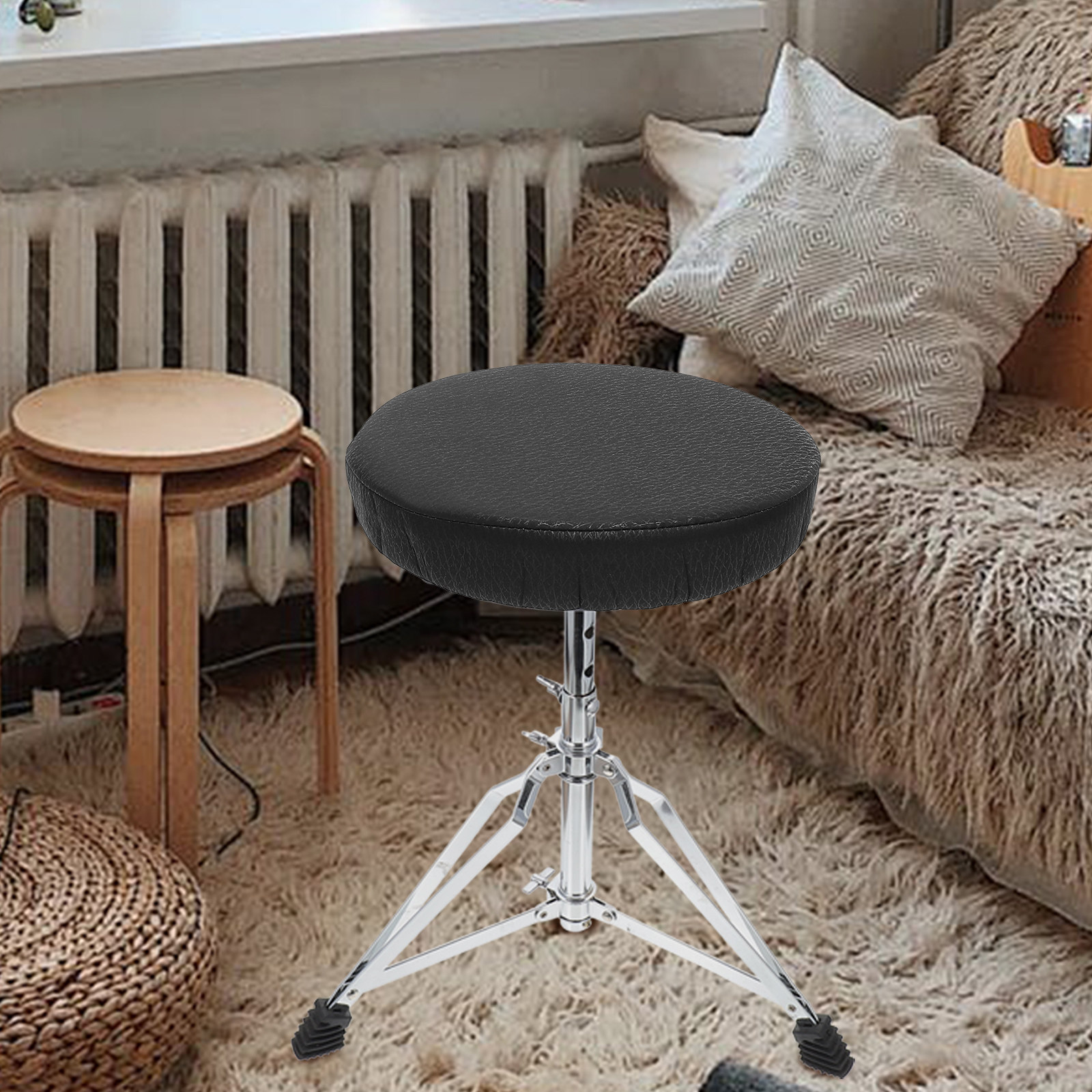 Super Round Stool Cover Black  - огляд і ціна Home Office With Sofa