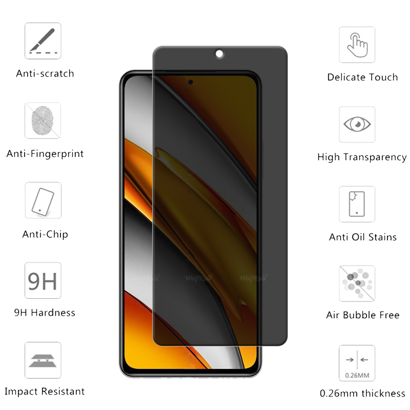 4Pcs For Poco F3 Glass Xiaomi  - огляд і ціна Monitor Privacy Screen
