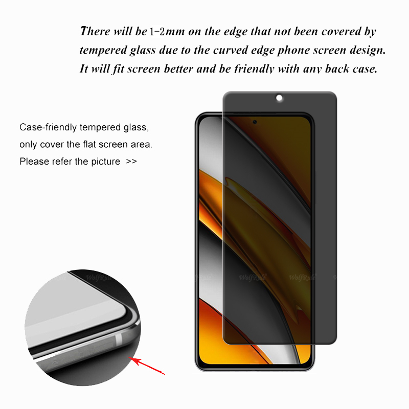4Pcs For Poco F3 Glass Xiaomi  - огляд і ціна Monitor Privacy Screen
